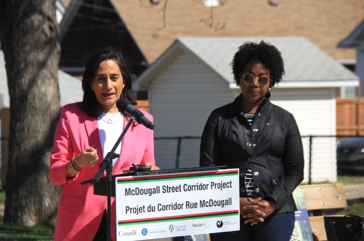 Minister of National Defence Anita Anand attended the launch of the McDougall Street Corridor Walking Tour.
